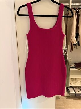 Aritzia Sleeveless Ribbed Mini Dress - Fuchsia